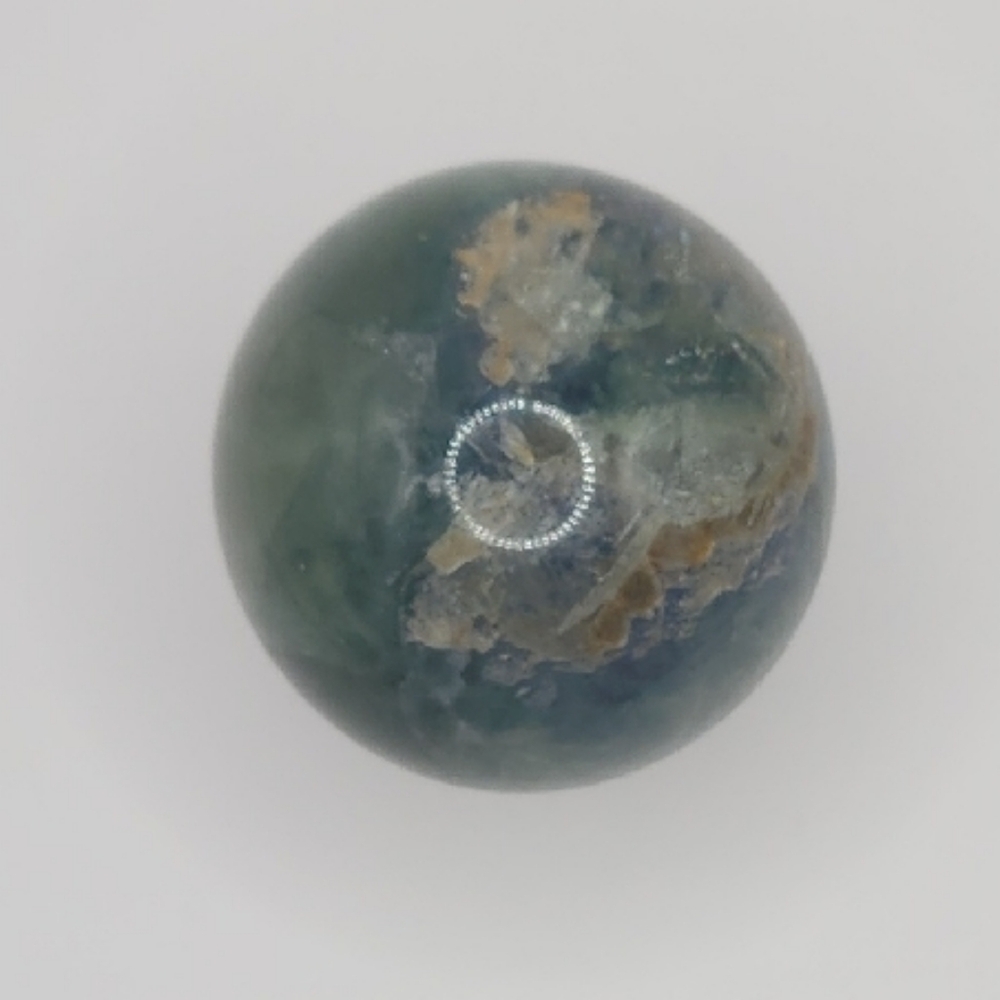 Elegant Green Fluorite Crystal Sphere on Stand - Picture 4 of 5